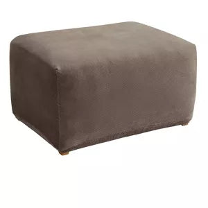 Stretch Pique Ottoman Slipcover Taupe - Sure Fit