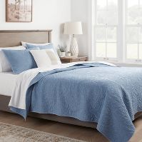 KING - Garment Washed Paisley Stitch Quilt Blue - Threshold - HomeLife