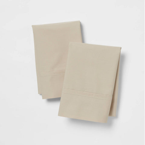 Standard 300 Thread Count Ultra Soft Pillowcase Set True Khaki - Threshold™ - HomeLife