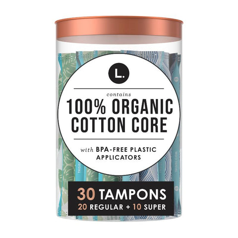 L . Organic Cotton Full Size Multipack Tampons - Regular/Super - HomeLife