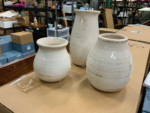 Small Cream Vase Set of 3 - S8 - HomeLife
