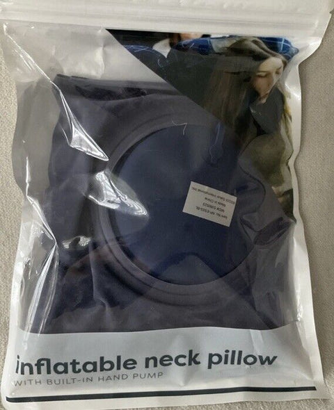 Vivitar Inflatable Neck Pillows W/ Built in Hand Pump Travel Pillow - Blue - HomeLife