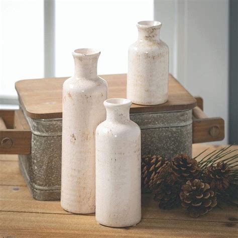 Cream Vase Set of 3 - S1 - HomeLife